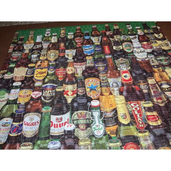 1000 Piece EDUCA Jigsaw Puzzle #12736 Beer Bottles Collage - Picture 2 of 8